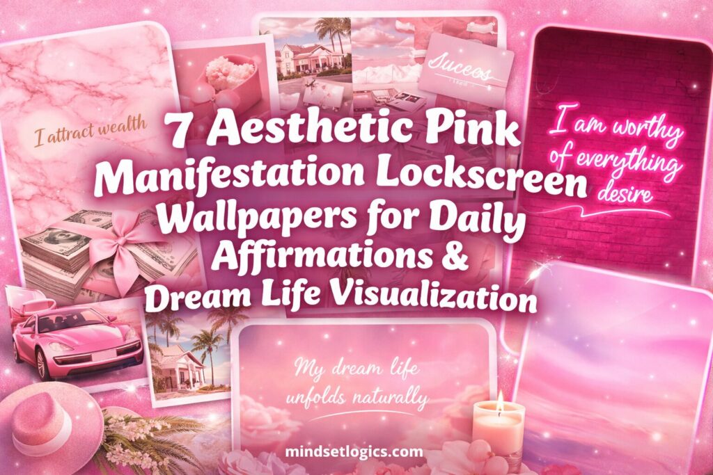 7 Aesthetic Pink Manifestation Lockscreen Wallpapers for Daily Affirmations & Dream Life Visualization